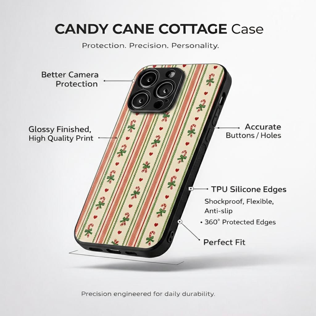 Candy Cane Cottage Aesthetic Phone Case for iPhone & Android