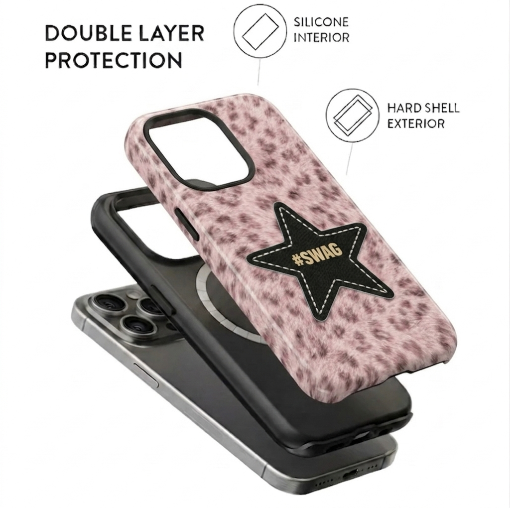 Pink Leopard Swag ( Armoured Case ) Aesthetic Phone Case for iPhone & samsung