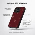 Cherry Red Bow Aesthetic Phone Case for iPhone & Android