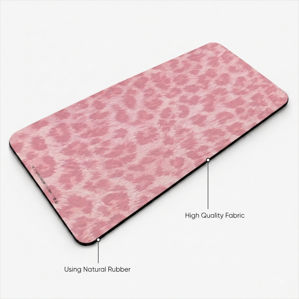 Pink leopard Desktop Mat