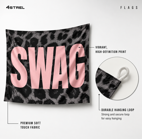 Swag pink - Wall Flag