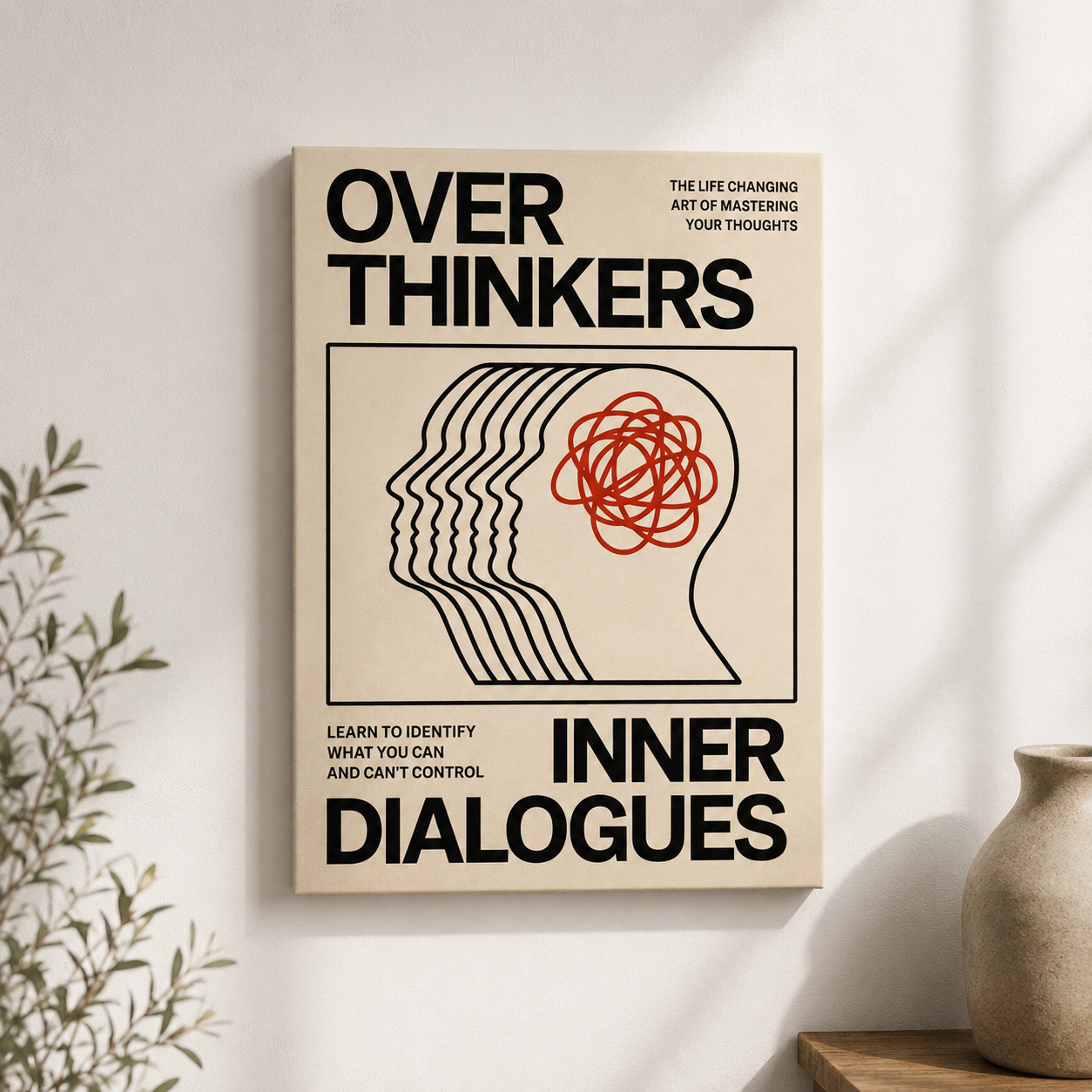 Overthinkers luxe Set of 1 canvas frame