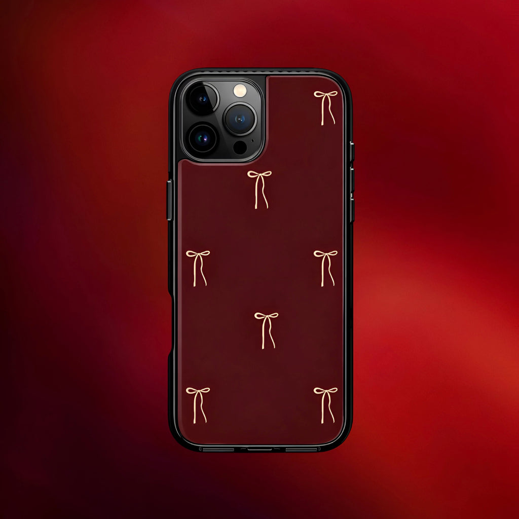 Cherry Red Bow Aesthetic Phone Case for iPhone & Android
