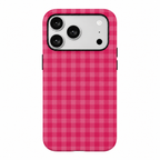 Hot pink plaid ( Armoured Case ) Aesthetic Phone Case for iPhone & samsung (Copy)