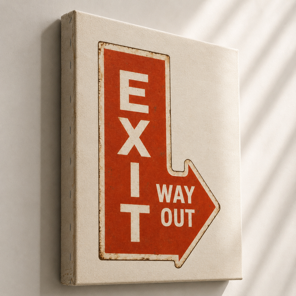 Exit luxe Set of 1 canvas frame