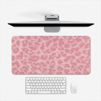 Pink leopard Desktop Mat