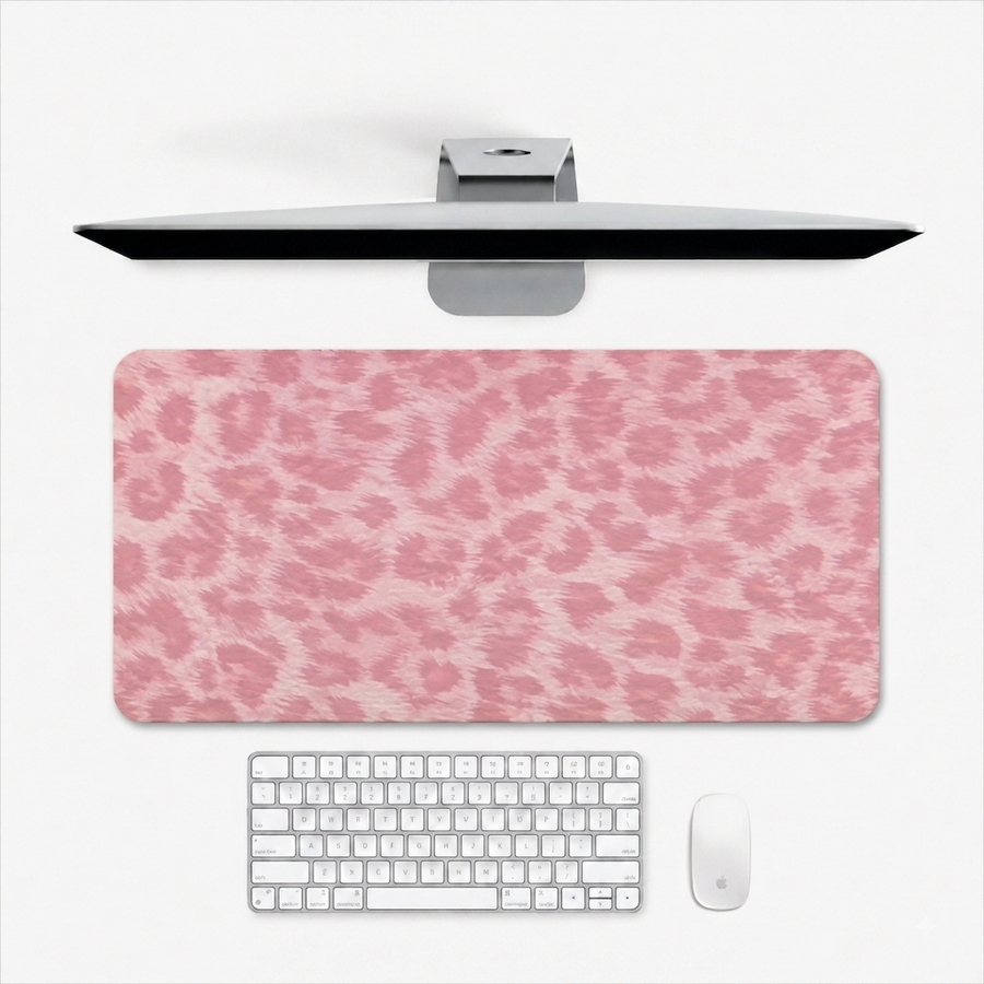 Pink leopard Desktop Mat