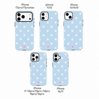 Blue polka dot (Armoured Case ) Aesthetic Phone Case for iPhone & samsung