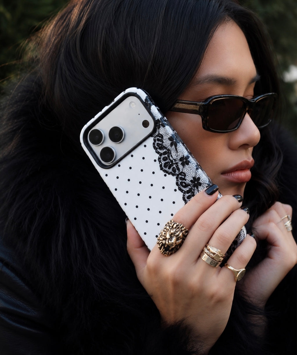 Polka dot Lace ( Armoured Case ) Aesthetic Phone Case for iPhone & samsung
