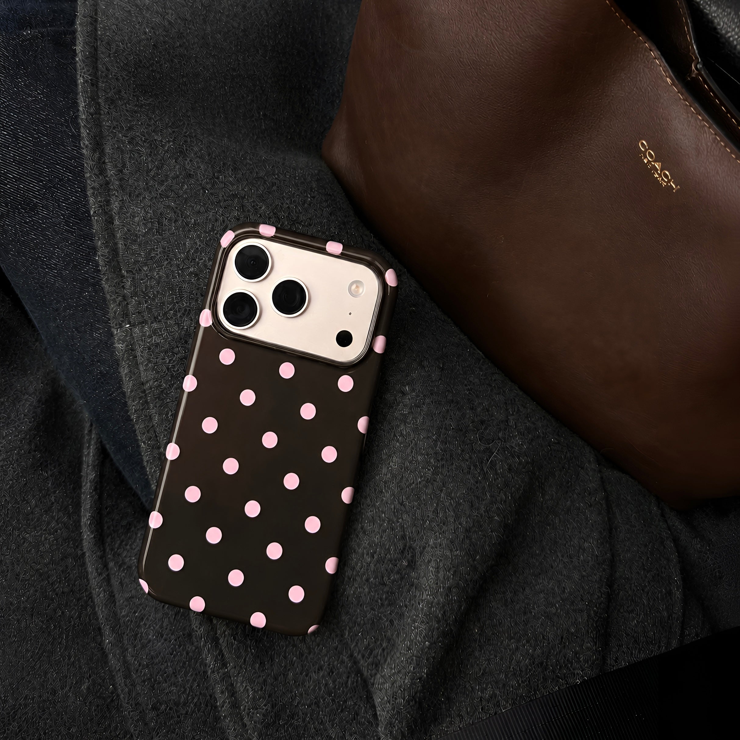 Pink polka dot (Armoured Case ) Aesthetic Phone Case for iPhone & samsung