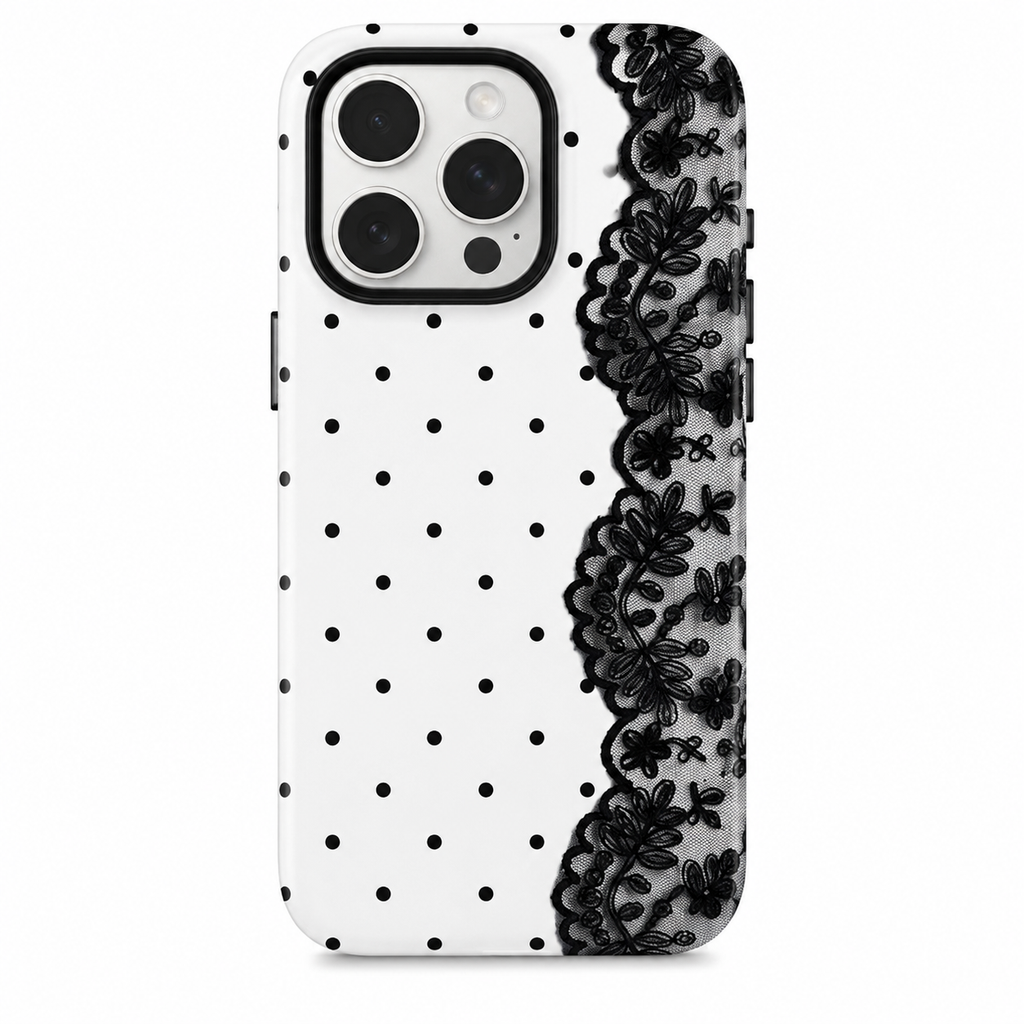 Polka dot Lace ( Armoured Case ) Aesthetic Phone Case for iPhone & samsung