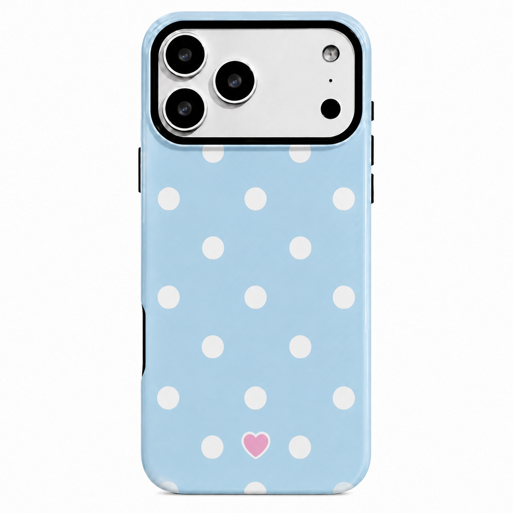 Blue polka dot (Armoured Case ) Aesthetic Phone Case for iPhone & samsung