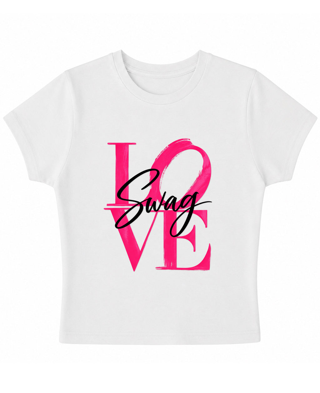 White Baby Tee Front Design