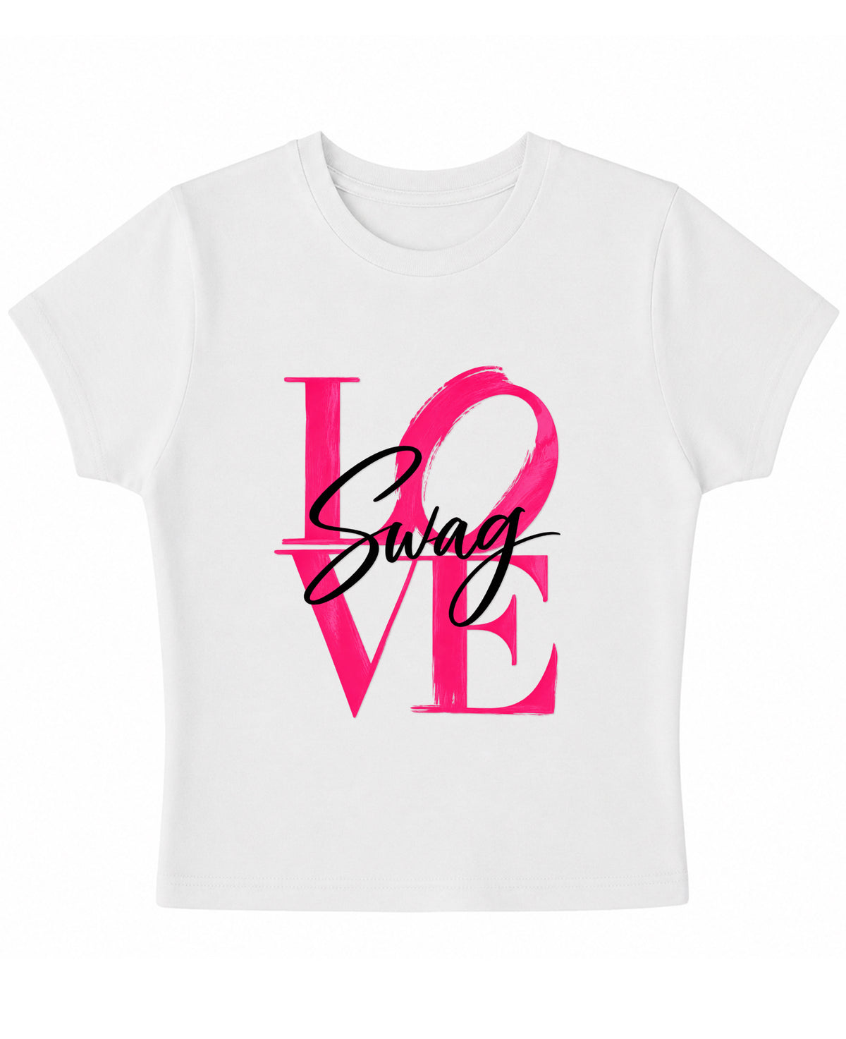 White Baby Tee Front Design